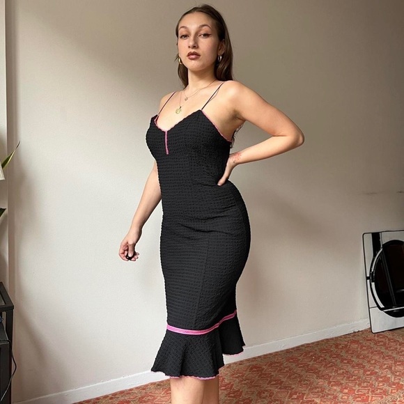 Vintage 90s Betsey Johnson black and pink dress - Picture 3 of 4